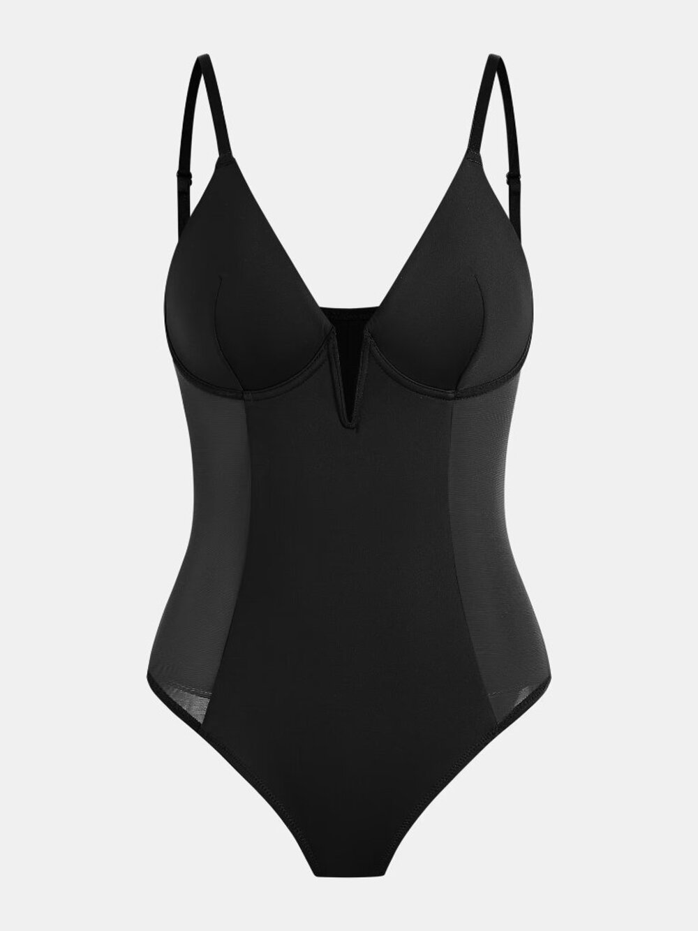 Cupshe Peak Confidence Black Shapewear Bodysuit, Black, Brand New